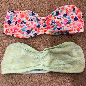 PINK lace bandeau tops